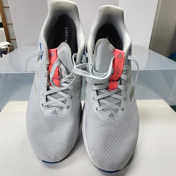 Adidas ladies white sneakers with blue and orange accents hard to find size 10.5 - Picture 2 of 5